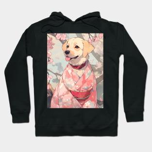 Cute Dog wearing a Kimono - Anime Wallpaper Hoodie